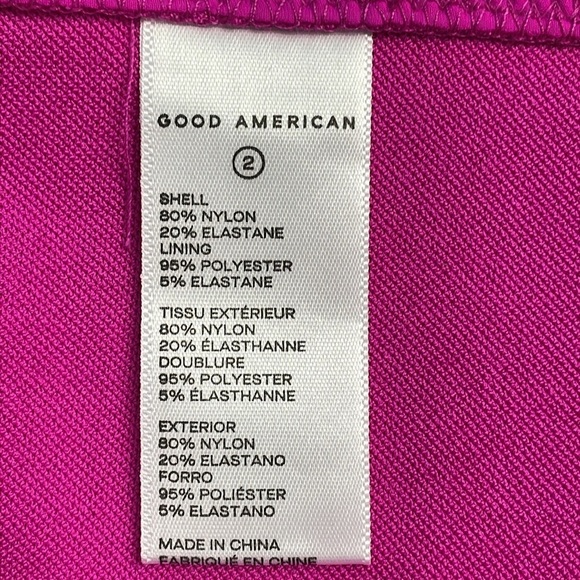 NWT Good American Good Compression Neon Fuchsia Pink Scuba Bikini Brief Sz 2 - Picture 9 of 10